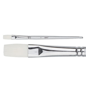 Zart Taklon Dynamic Flat brush Size 6 with 12mm synthetic bristles and short tapered handle