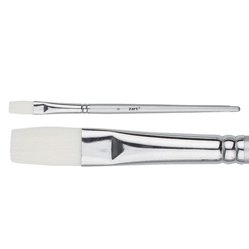 Zart Taklon Dynamic Flat brush Size 6 with 12mm synthetic bristles and short tapered handle