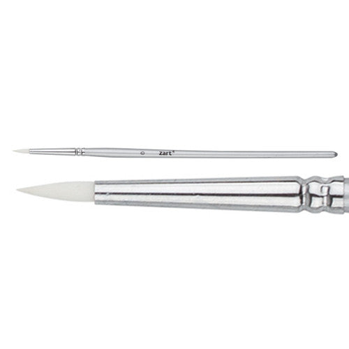 Zart Taklon Dynamic Round brush Size 0 with 2.5mm synthetic bristles and short tapered handle