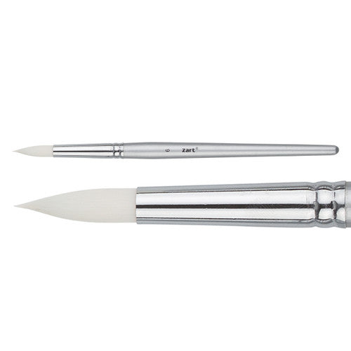 Zart Taklon Dynamic Round brush Size 6 with 7.5mm bristle head and short tapered handle