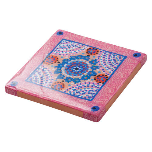 Zart Terracotta Tiles Pack of 10. Top-down view of a plain terracotta tile showing 10.2cm square size