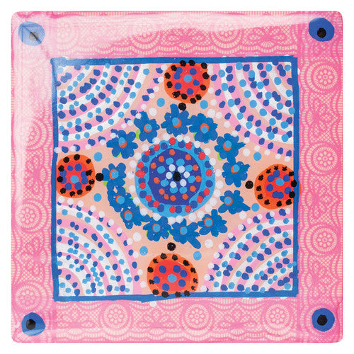 Zart Terracotta Tiles Pack of 10. Terracotta tile with Posca marker design on craft table