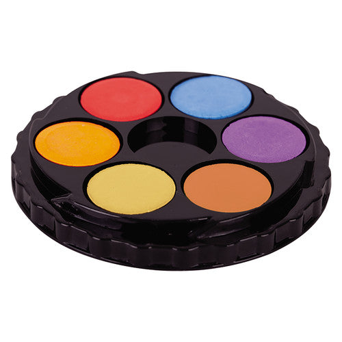 Zart Watercolour Paint Disc Pack of 18. Zart watercolour disc showing clear screw-top lid used as a palette