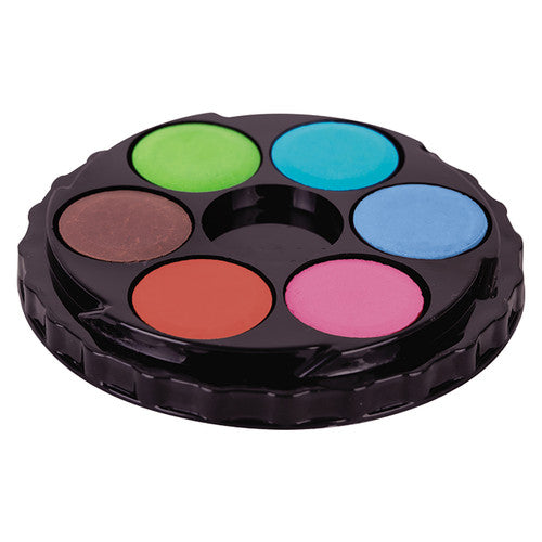Zart Watercolour Paint Disc Pack of 24. Clear screw-top lid of the Zart watercolour disc pack used as a mixing palette
