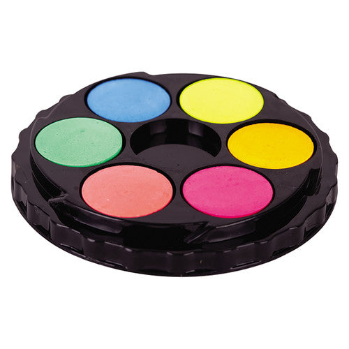 Zart Watercolour Paint Disc Pack of 36. Top view of Zart watercolour paint disc displaying vibrant colour arrangement