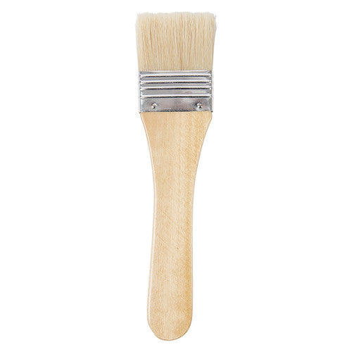 Zart 50mm wide flat hog hair brushes with wooden handles, pack of 12