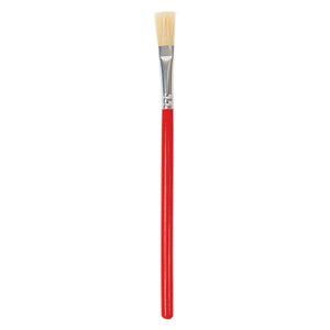Zart 9mm wooden adhesive brushes with natural bristles and metal ferrule, pack of 12