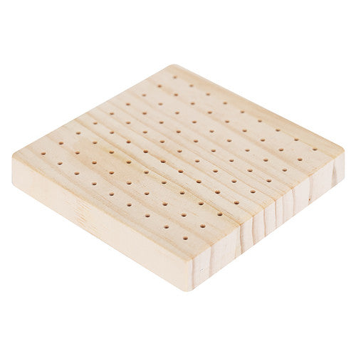 Top-down view of 9x9 hole grid on Zart FSC certified pine armature base