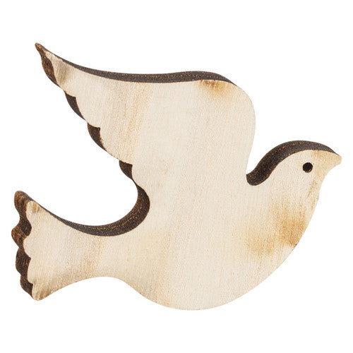 Zart Wooden Christmas Shapes Large Assorted Pack of 30. Wooden dove shape from Zart Christmas craft pack.