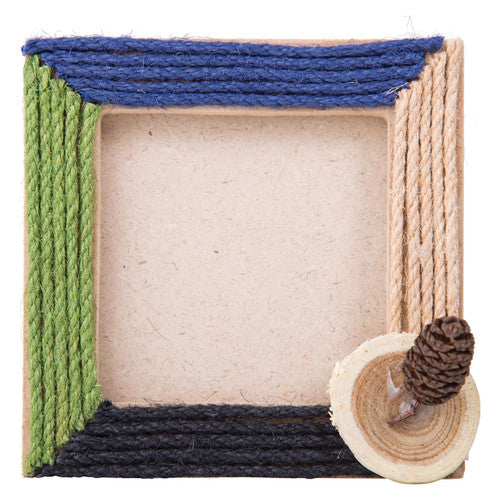 Stack of 10 plain wooden collage frames ready for decorating