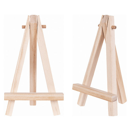 Zart FSC pinewood mini easels measuring 10 x 12.5cm, pack of 10 arranged on a white background
