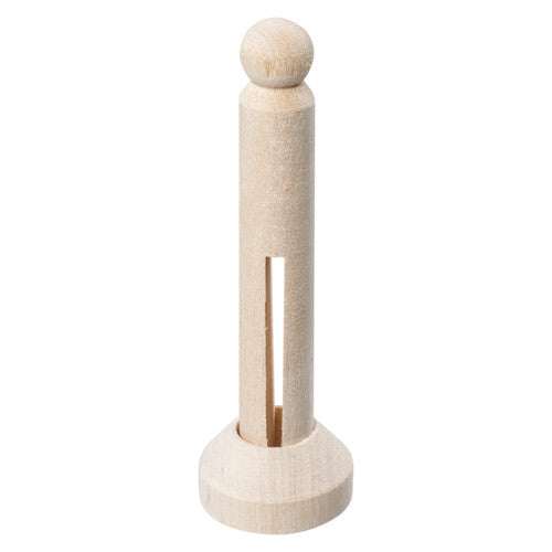Zart Wooden Peg and Stand 9.5cm Pack of 24. Pack of 24 Zart wooden peg and stand sets laid out on a white surface.