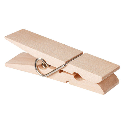 Zart Wooden Pegs 2 x 7cm Pack of 12. Twelve wooden pegs laid out flat on a white background