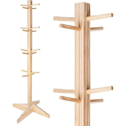 Zart Wooden Smock Holder standing upright showing all four tiers at varying heights