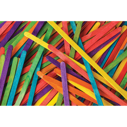 Close-up of Zart coloured wooden spills showing the flat profile and bright assorted colours