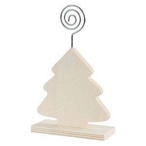 Zart Wooden Stand with Photo Holder Tree, 14.5cm tall, front view