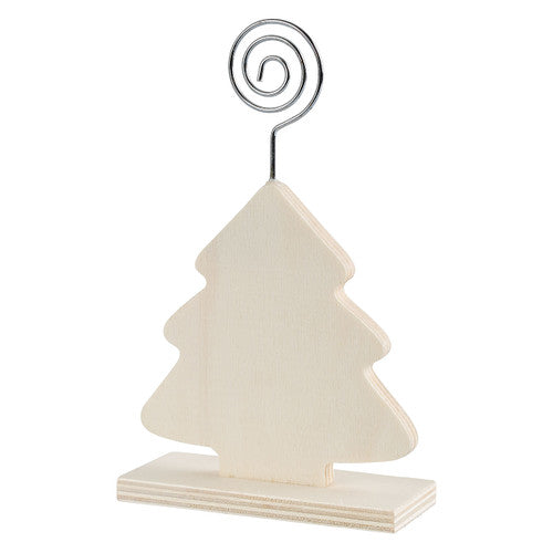 Zart Wooden Stand with Photo Holder Tree, 14.5cm tall, front view
