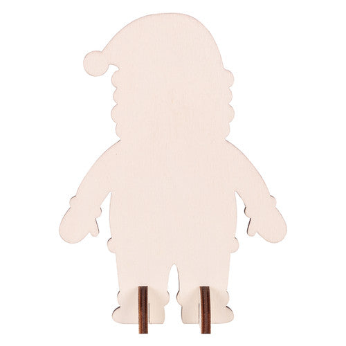 Zart pre-cut wooden Standing Santa shapes, pack of 10, made from FSC 5mm plywood