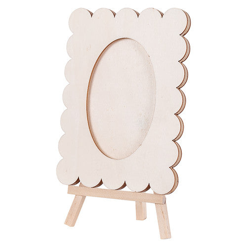 Zart Wooden Wavy Photo Frame with Easel Pack of 5. Zart wooden wavy photo frame with collapsible easel, FSC plywood, 15 x 11cm, pack of 5.