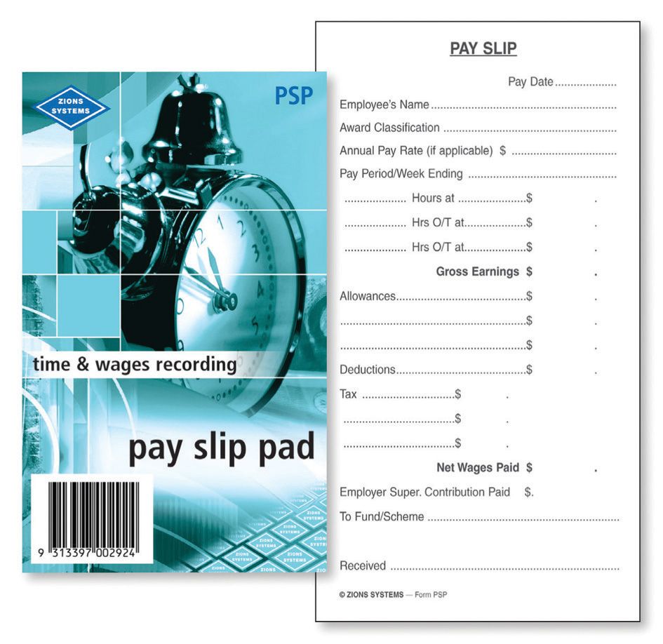 Zions Pay Slip Pads - image 1