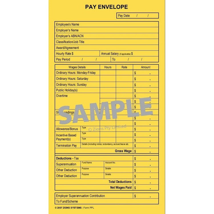 Zions Printed Pay Envelopes Self Seal 90 x 165mm Pack of 50 - image 2