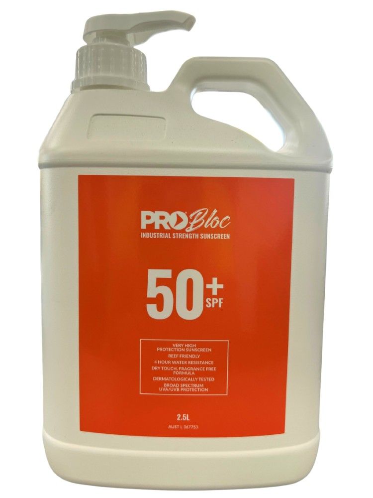 Zions Pro Bloc 50+ Sunscreen 2.5 Litre Pump Bottle