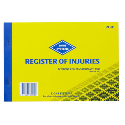 Zions Register of Injuries Book Victoria - image 1