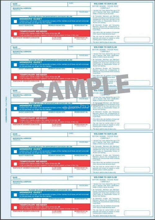 Zions ZNCTMG5 Members Guest Register cover showing 305mm x 225mm format with club logo stamp area