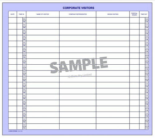 Zions case bound Corporate Visitors Book cover, 275x310mm, 100 leaf, suitable for reception desks