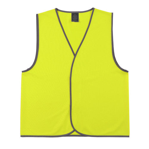 Zions fluoro yellow daytime hi-vis safety vest with Velcro front closure and contrast grey binding, size 4XL