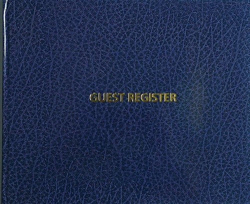 Front cover of the Zions Lodgers Guest Register showing case bound binding