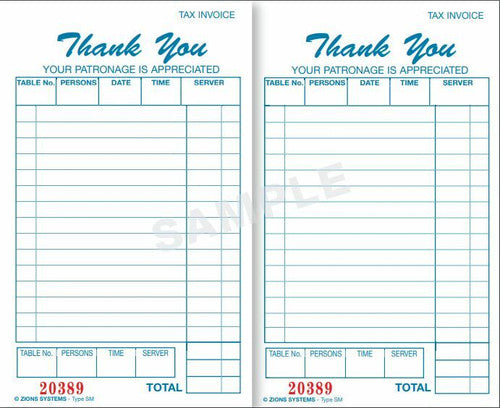 Zions 170x100mm duplicate docket book closed, front cover view
