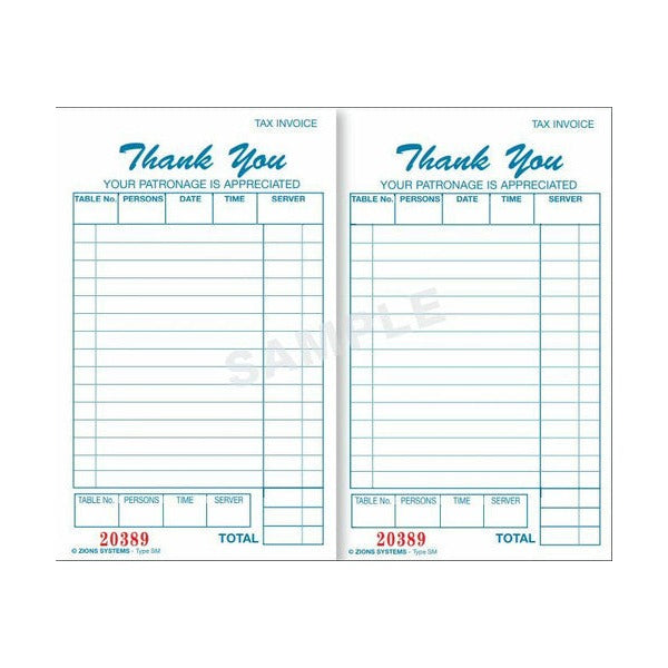 Zions 170x100mm duplicate docket book closed, front cover view