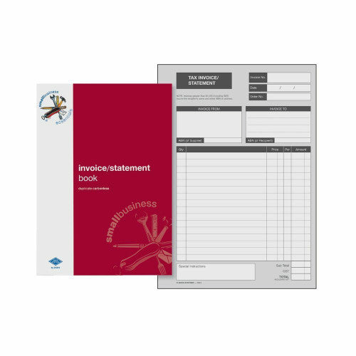 Zions Small Business Essentials A5 Invoice and Statement Book showing front cover