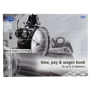 Zions Time Pay and Wages Book Small open showing columns for hours, allowances and deductions