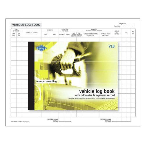 Front cover of the Zions ZNVLB vehicle log book, 190mm x 250mm full-size format