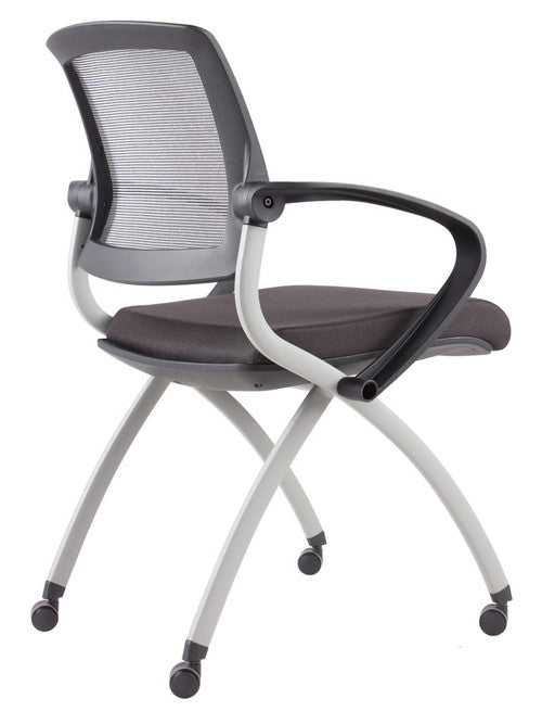 Rapidline Zoom Mesh Back Training Chair with Arms Grey Frame Black