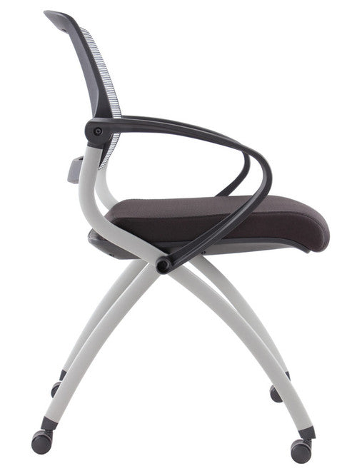Rapidline Zoom Mesh Back Training Chair with Arms Grey Frame Black