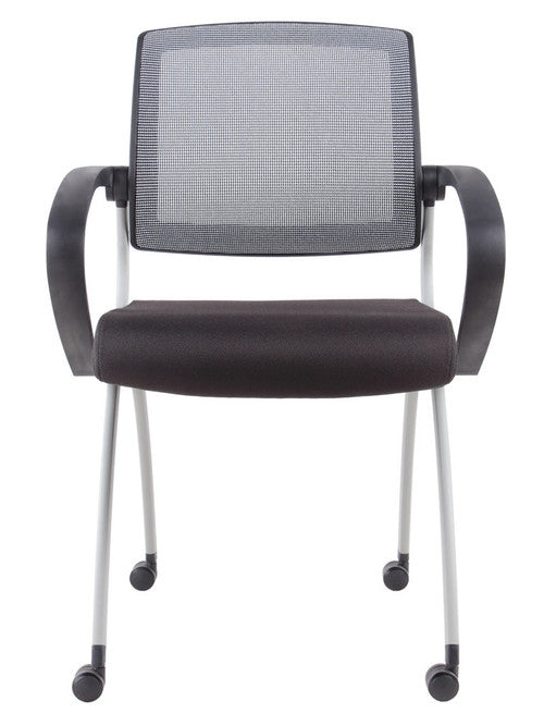 Rapidline Zoom Mesh Back Training Chair with Arms Grey Frame Black