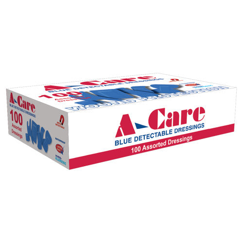 A-CARE DETECTABLE ASSORTED DRESSINGS BOX/100 (PACK OF 12)