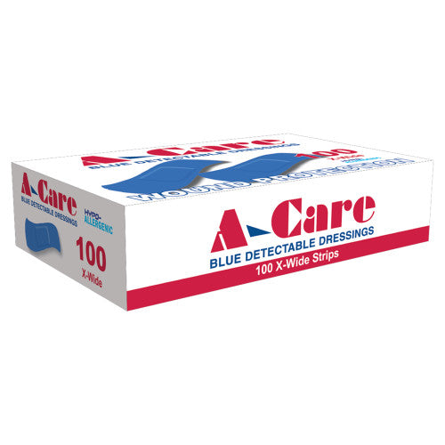 A-CARE DETECTABLE STANDARD STRIPS 7.5 X 2.5CM BOX/100 (PACK OF 12)