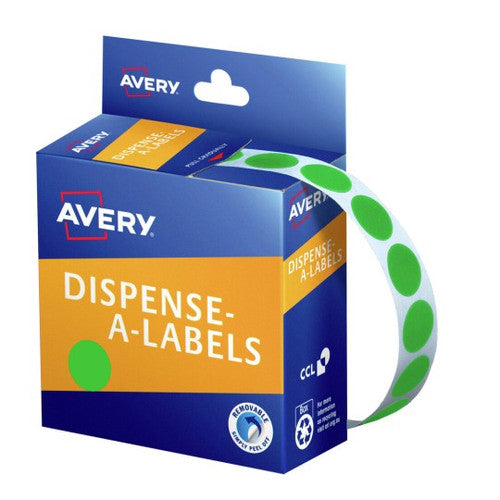 Avery Green Dispenser Labels Circle 14mm 700 Pack