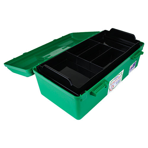 Aerocase Green Plastic Tacklebox with 1 Liftout Tray 23 x 40 x 14.5cm