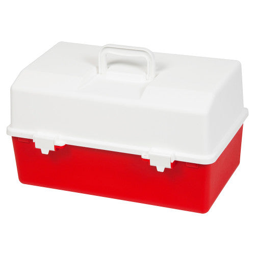 Aerocase Red and White Plastic Tacklebox with 2 Tray Cantilever 16 x 33 x 19cm