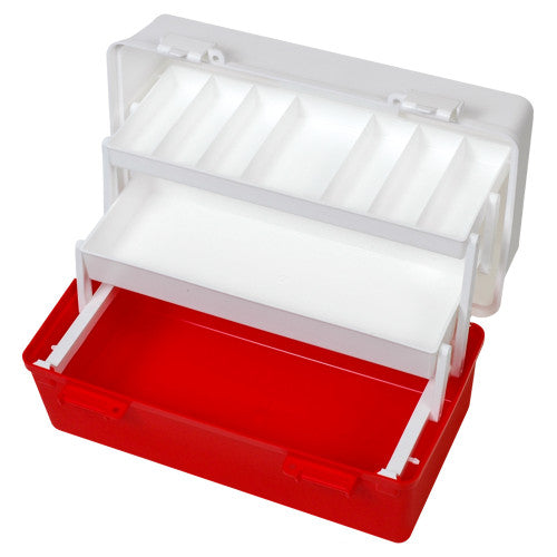 Aerocase Red and White Plastic Tacklebox with 2 Trays 20 x 40 x 23cm