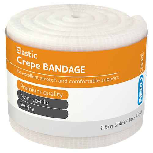 Aerocrepe Elastic Crepe Bandage 2.5cm x 4m Wrap of 12