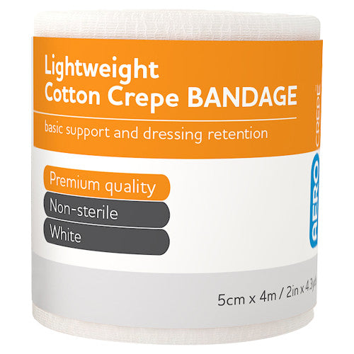 Aerocrepe Light Cotton Crepe Bandage 5cm x 4m Wrap of 12