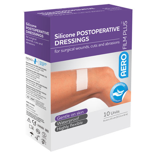 Aerofilm Plus Sensitive Silicone Postoperative Dressing 9 x 15cm Box of 10