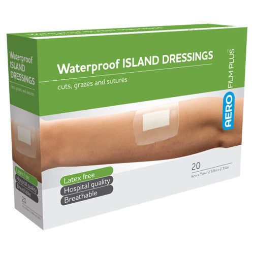 Aerofilm Plus Waterproof Island Dressing 6 x 7cm Box of 20