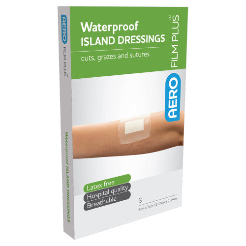 Aerofilm Plus Waterproof Island Dressing 6 x 7cm Box of 3